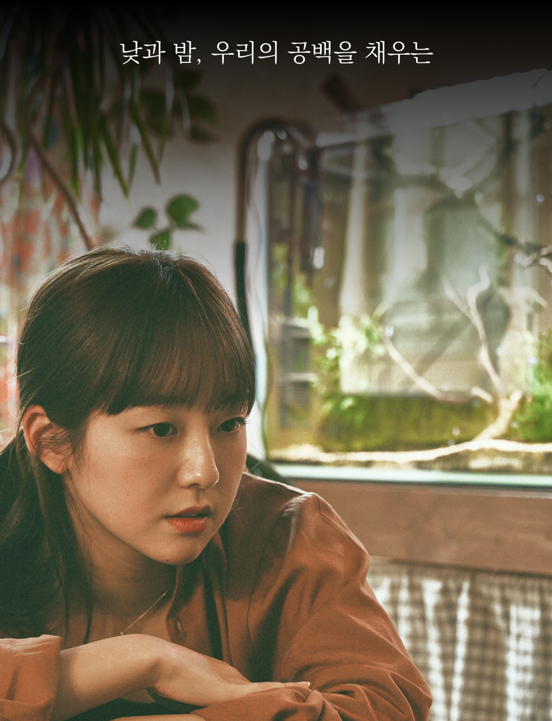 실내에서 창밖을 바라보는 여성의 모습 : 낮과 밤, 우리의 공백을 채우는