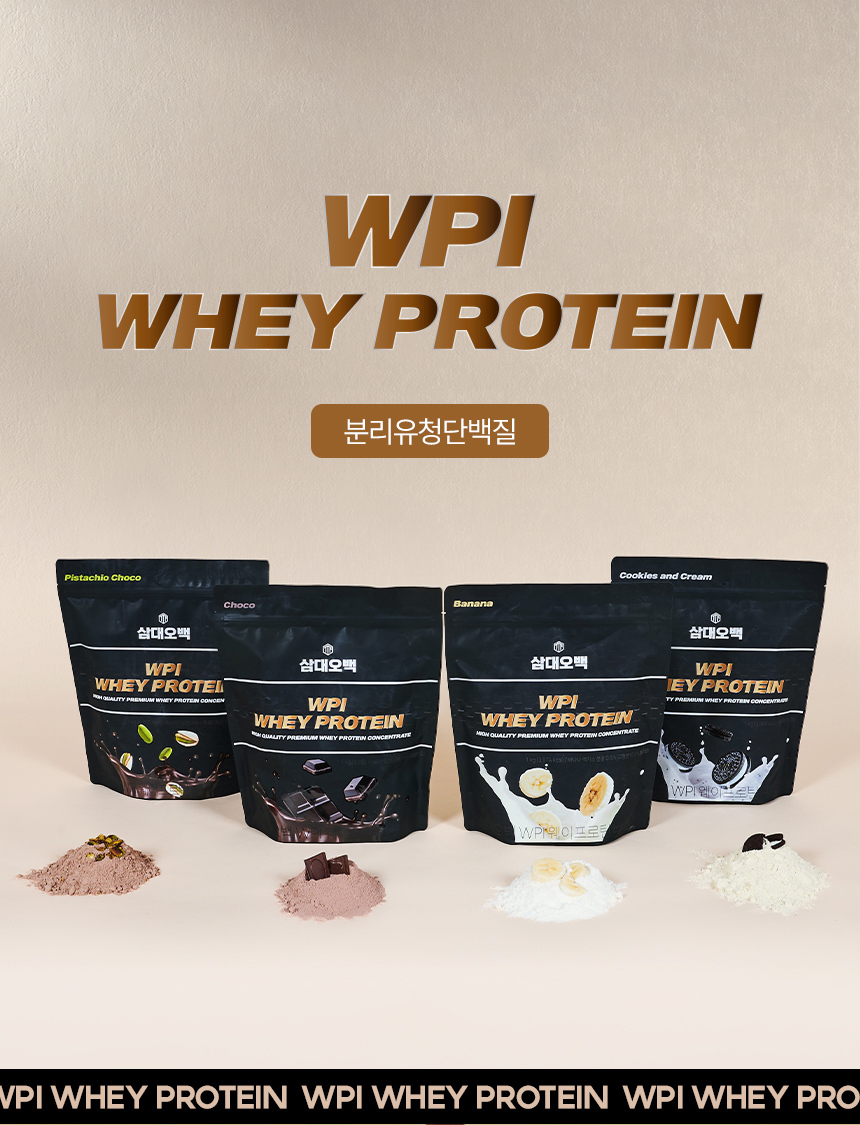 다양한 맛의 WPI 유청 단백질 제품 라인업 : WPI WHEY PROTEIN 분리유청단백질