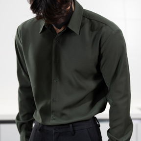 [데일라] 스탠다드 피지크 셔츠 (카키)