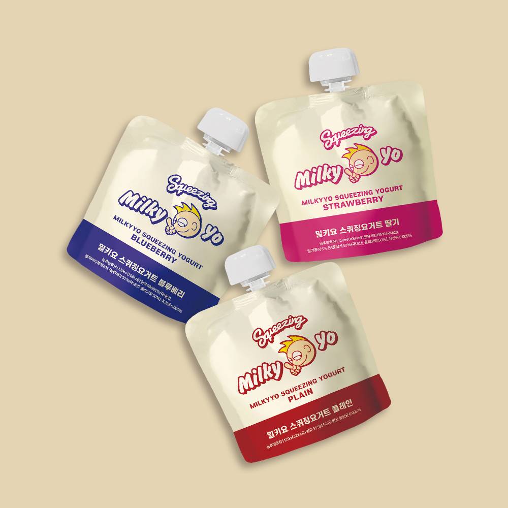 스퀴징 요거트 120ml 플레인12, 딸기 12, 블루베리12