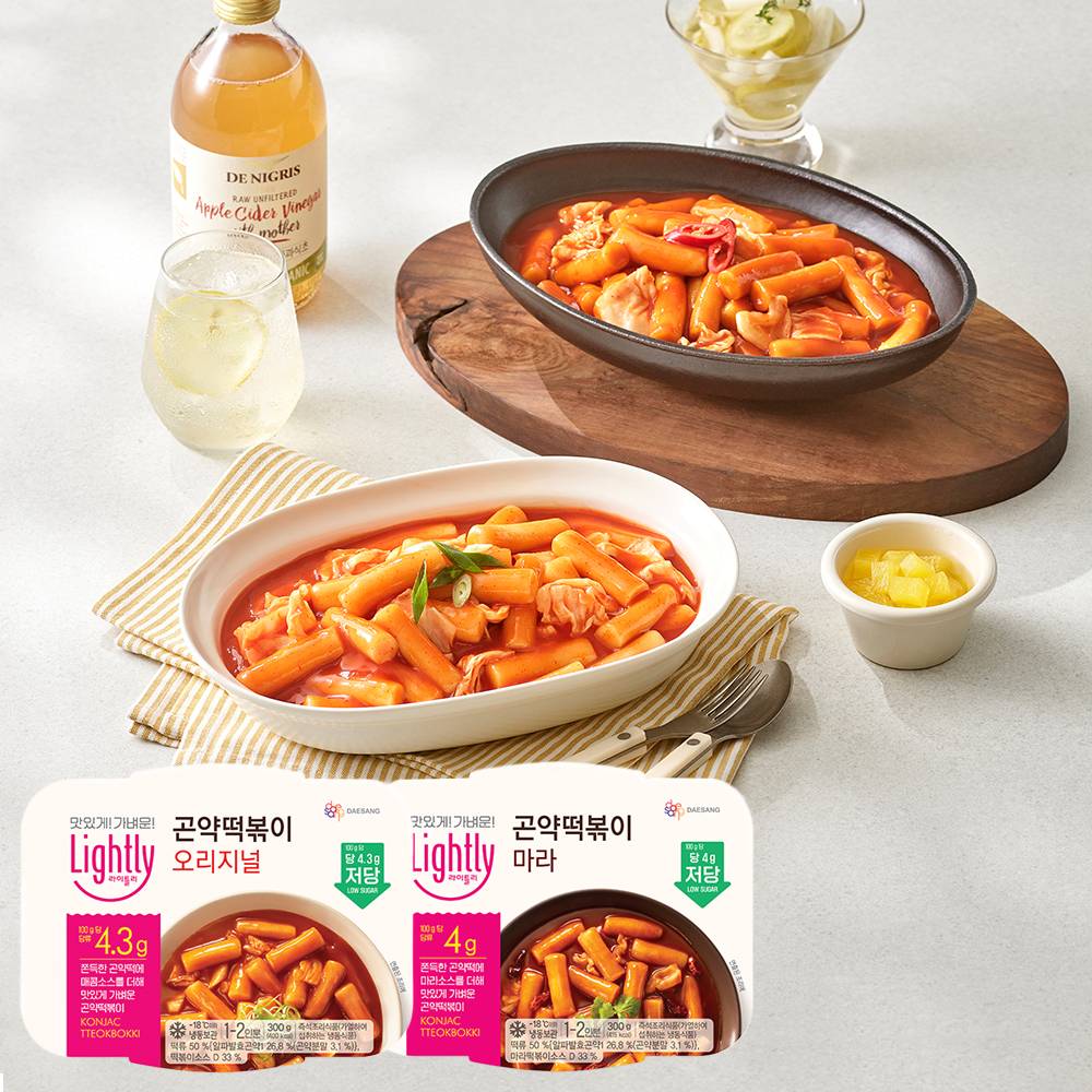 [라이틀리] 곤약떡볶이 300g 2종 (오리지널/마라) x 8개