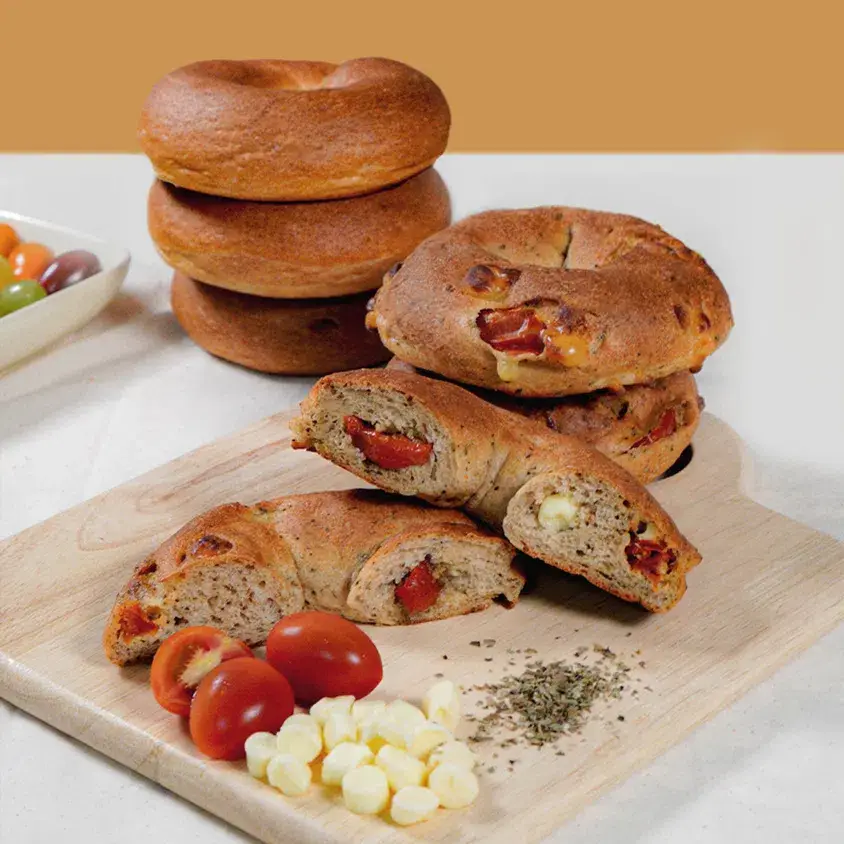 마이굿밀 다이어트빵 저당 고단백 프로틴 통밀 바질토마토 베이글, 1개